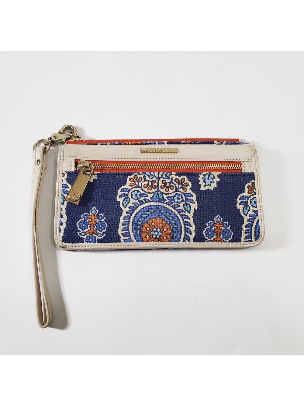 Spartina 449 Boheme Linen & Leather Wallet Wristlet